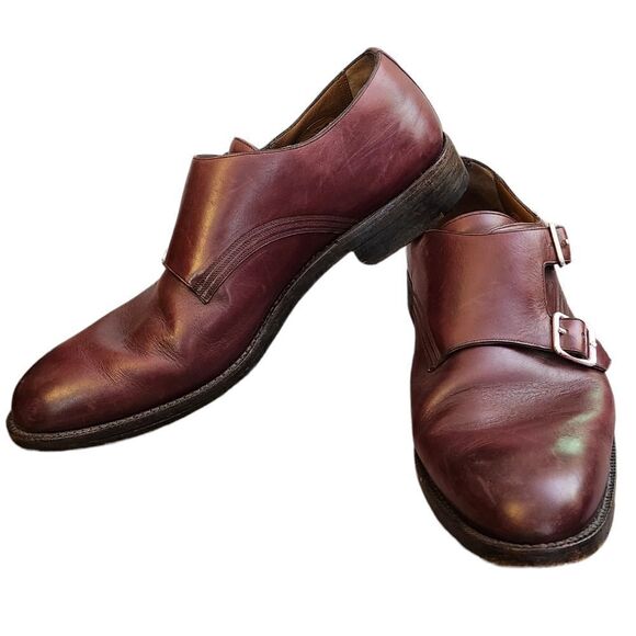 Men's Burgundy Leather Shoes - Picture 4 of 11